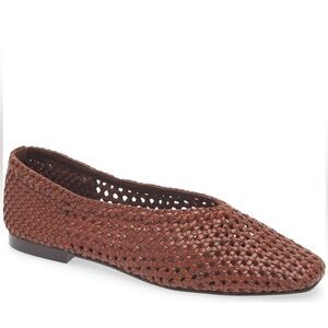 Madewell Mylie Ballet Flat in Handwoven Leather, Size 8 NWOT